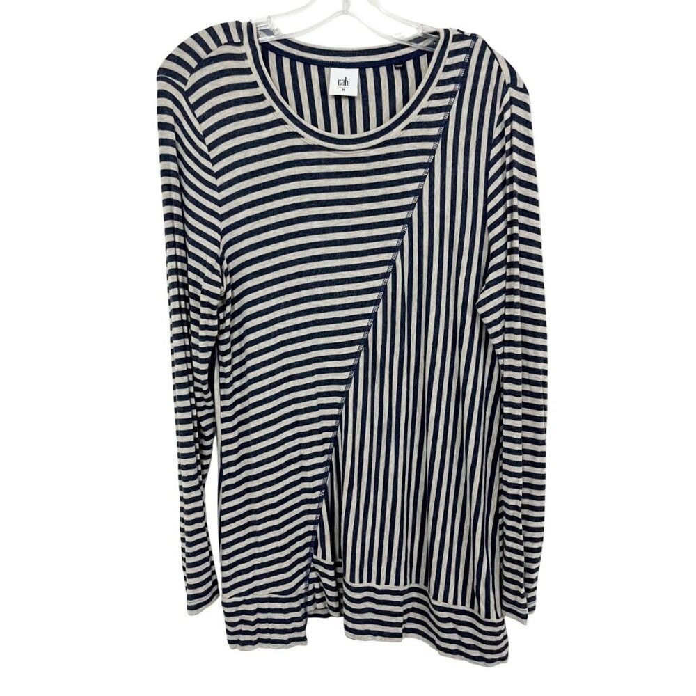 Cabi Ernest Jersey Knit Long Sleeve Top Asymmetrical Hem Soft 3228 - Size Medium